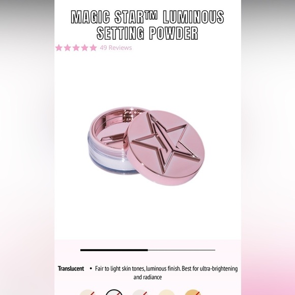 Jeffree Star Luminous Setting Powder, in shade translucent. NEW! - Picture 2 of 8